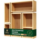 5-piece Bamboo Drawer Organizer Set - Multi-use Storage Trays For Kitchen  Offic