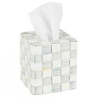  Tissue-box Cover  Tissue Holder For Home Decor  Gray-and-white Sterling Check