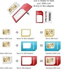 10 Set 5-in-1 Nano Micro Sim Card Adapter Kit Metal Converter Eject Pin Polish