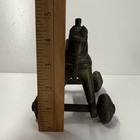 Vintage Brass Antique Bronze Indian Temple Heavy Horse With Wheels Toy
