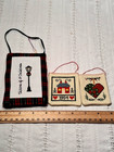 15 Completed Cross Stitch Items Country Christmas Dogs Ornaments Lot