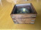 Brass Nautical Ship Compass In Wooden Box Gimbal Marine Maritime Desk Compass