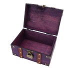 Hg Vintage Wooden Treasure Chest Box With Lock Rectangle Antique Wood Jewelry