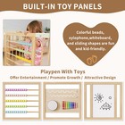 Docred Foldable Wooden Baby Playpen Activity Center Portable Play Yard 63x63x24 