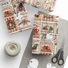 Vintage Christmas Wrapping Paper  Classic Farm Signs Gift Wrap Roll