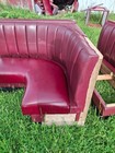 Vintage Dark Red Restaurant Corner Curved   Single Booth