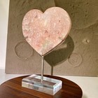 Pink Purple Quartz Heart-shaped Design - Polished Carved Crystal - 3 2lb