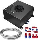 10 Gallon Aluminum Fuel Cell Gas Tank   Cap level Sender   Nylon Fuel Line Kits