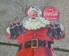  Vintage 1950s Serve Coca Cola Santa Christmas Button 6 Pack Cardboard Sign 