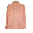 Vtg 70s Alfred Dunner Mod Peach Ploka Dot Blouse Shirt Secretary Size 10 Hippie