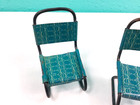 Vintage 1950 s Metal Tin Litho Dollhouse Patio Furniture Chairs  - Japan
