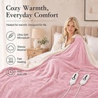 Dual-sided Microplush Sherpa Electric Heated Blanket 84 x90  Queen Size Pink