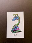 Marq Spusta Mini Micro Long Neck Dog Light Blue Shimmer Art Print 2 X 3 