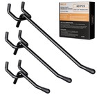 60 Pack Heavy Duty Black Pegboard Hooks - 2 4 6 Inch Tool Hangers For Garage  Cr