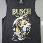 Busch Light Beer Sleeveless Shirt Mens Black Xl Casual Beach Camping Fishing Nwt