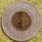 1906 I Am Your Mascot Indian Head Encased Cent Lucky Penny