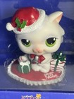Littlest Pet Shop Htf Ceramic 4 Inch Bobble Head Christmas White Cat Lps 2006