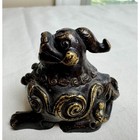 Vtg Chinese Bronze Pixiu Foo Dog Figurine Mythical Guardian Statue Zen Mini