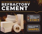 Girtech Firecast Castable Refractory Cement Mix 3110 Degree Fahrenheit 20 Lbs