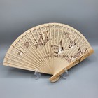 Vintage Asian Hand Painted Cranes Hand Folding Fan Fashion Decor Wooden
