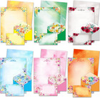 72 Pieces Cute Stationary Writing Paper And Envelope Set  2 Sides Colored  1 Sid