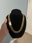 14k Gold Plated Cuban Link Chain With Bust Down Clasp