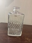 Vintage Glass Decanter Whiskey Bottle  Stamped France 7 25     Tall Diamond Cut