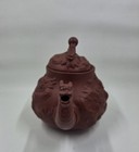 Chinese Carved Yixing Zisha Dragon carp Teapot And Lid Clay Set 