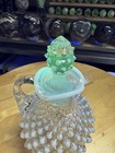 5503 Vtg 1941-1951 Fenton French Opalescent Hobnail Cruet With Stopper Read Disc