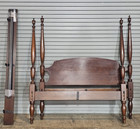 Henkel Harris Mahogany Queen Size Four Post Carved Bed Made In Virginia