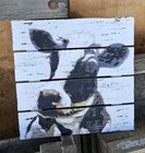 Rustic Farmhouse Cow Painting On Shiplap 14 X 14
