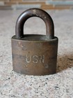 Vintage Eagle Lock Co Terryville Usn Us Navy Brass Padlock   Key Look  Works