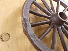 1 Small Cast Iron Wagon Wheel 6 3 4  Wide Table Cart Wheels   rough Patch  