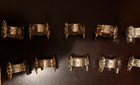 Vntg Set Of 10 Reed   Barton Silver Plate Snowman Napkin Rings  Made In Italy