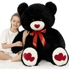 Giant Teddy Bear Plush 47  big Bear Stuffed Animal With Heart 47 Inches Black