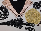 Victorian Antique Lace Vtg Beaded Edging Dress Applique Piece Mixed Scrap Lot