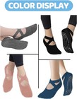 Pilates Grip Socks For Women Non Slip Skid Yoga Socks With Grips Straps 
