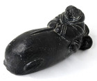 Vtg Edmund Wolf Original Sculpture Inuit Eskimo Shaman Riding Whale