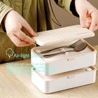 Original Bento Box Lunch Box Japanese Style 2 Layer Food Containers With Utensil