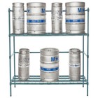 6 Keg Green Epoxy Wire Shelf Rack 18  X 60  X 64  Bar Full Half Kegerator Beer