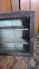 Antique Early Primitive Wood Glass Medicine Display Case Cabinet Old Paint 13 5 