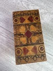 Vintage Wooden Hand Carved Box 2 Playing Cards Set Box