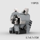 Moc Figures Cute Small Raccoon Panda Models Building Blocks Toys Fox Spider Gift