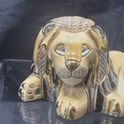 Vtg De Rosa Lion Figure  Artisan Enamel Rinconada Gold Uruguay  777 Laying Down