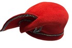 Vintage Jack Mcconnell Red Felt W  Rhinestone Church Hat