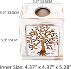 Wooden Tissue Box Cover Square - Weighted Farmhouse Facial Tissue Holder