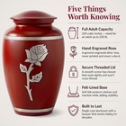 Memorynest Red Rose Cremation Urn For Ashes Adult - 220 Cubic In -  new In Box 