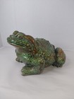 Arnel s Large Ceramic Frog Toad Figurine Garden Statue Green Glazed  12
