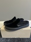 Salvatore Ferragamo Mens Black Velvet Shearling Slip On Sneakers 9 5 D Italy