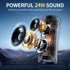 Portable Bluetooth Speaker  Wireless Bass Speaker With 24w Loud Sound  Ipx7 W   
